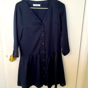 Promod dark blue mini dress in small